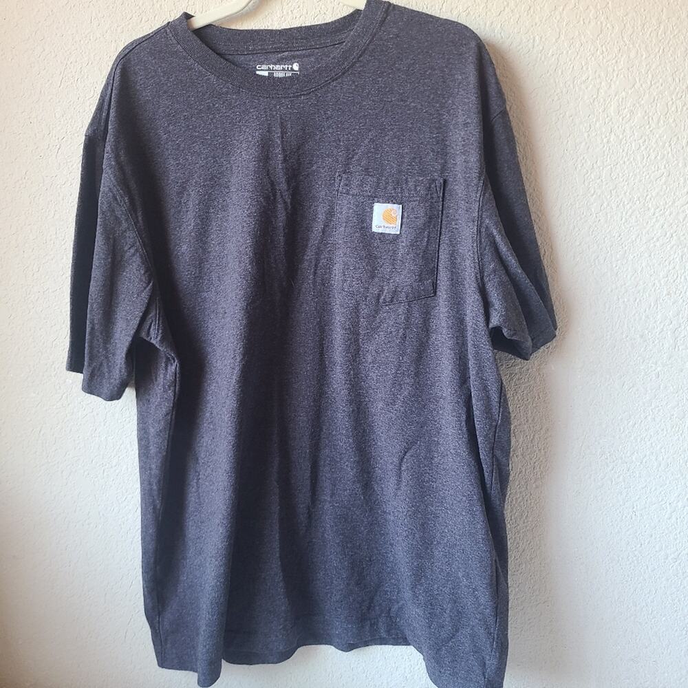 Carhartt Loose Fit Gray Short Sleeve Shirt Mens Size L
